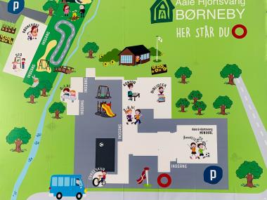Oversigtskort over Aale Hjortsvang Børneby